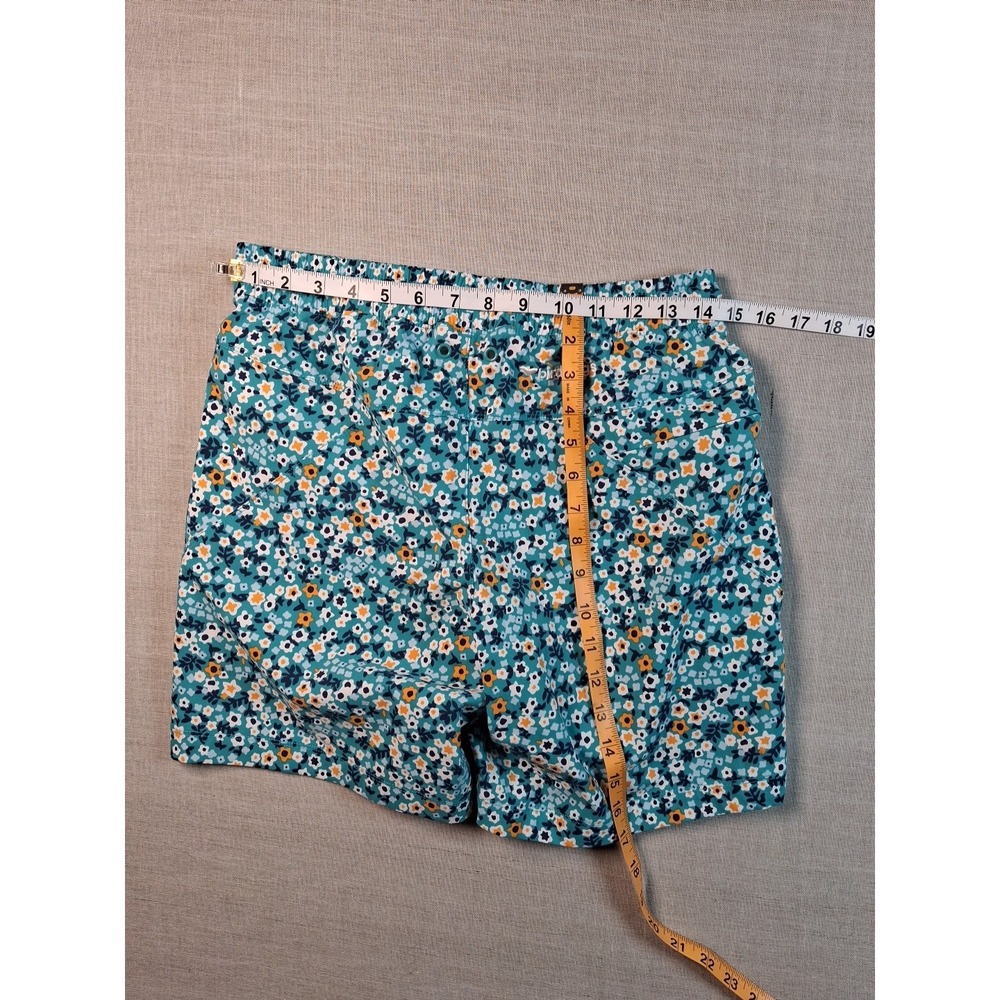 Birddogs Gym Shorts Men Medium Teal Floral Liner Drawstring Zipper Pockets 7in - Picture 10 of 16